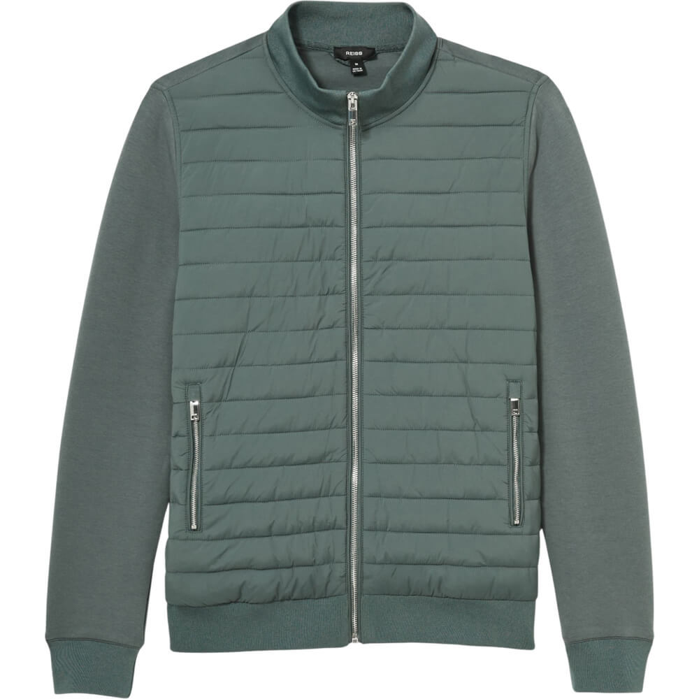 REISS FREDDIE Interlock Hybrid Funnel Neck Jacket